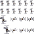 20-Pack Foskan Dual Compression 1/4 Turn Angle Stop Valve with 2 Shut Off Valve/Handles,1/2" NOM (5/8" OD) x 3/8" OD x 3/8" OD,Chrome Plated Brass