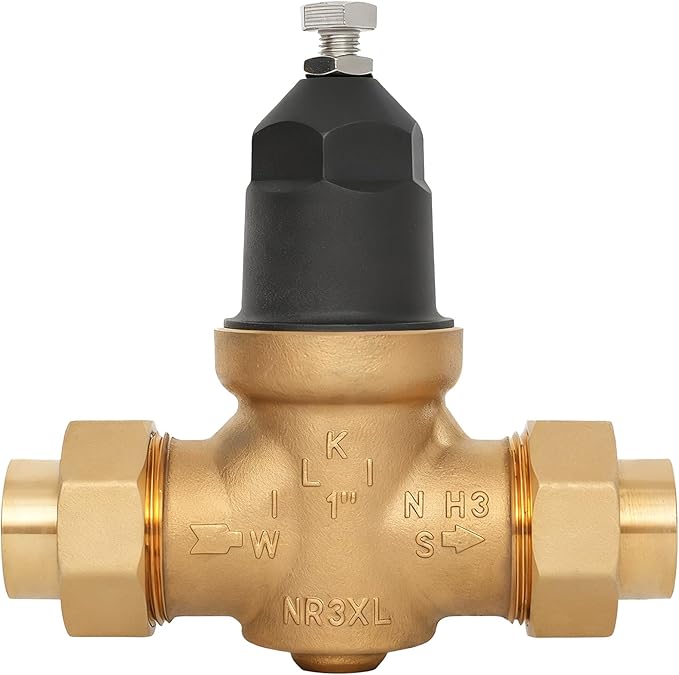 1" NR3XLDU Water Pressure Reducing Valve, Double Union FNPT Connection, for Home & Commercial Use