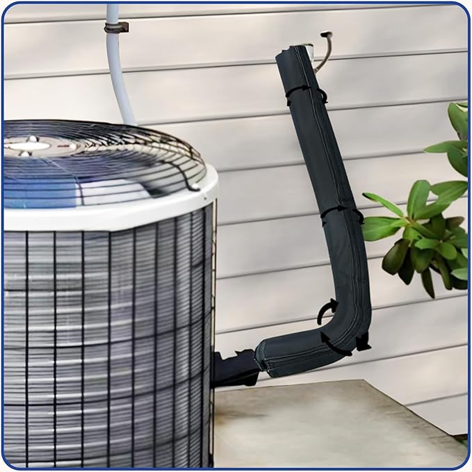 72x10.2 Inch HVAC Line Set Cover, 600D Oxford AC Pipe Insulation for Outdoor, 3-Layer Flexible Copper Tube Insulation Sleeve for Central Air Conditioning and Mini Splits