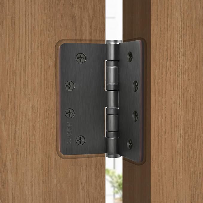 6Pack Haidms Oil Rubbed Bronze Door Hinges Heavy Duty Door Hinges Oil Rubbed Bronze Ball Bearing Stainless Steel Hinges with 1/4" Radius Corner