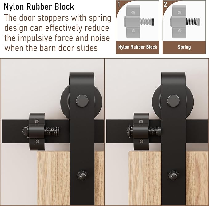 2PCS Adjustable Barn Door Stopper, Upgrade Sliding Barn Door Stopper for Flat Track