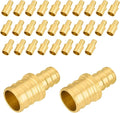 30-Pack PEX Fittings Niikappu 3/4"x1/2" Pex Straight Coupling, Brass Crimp Pipe Fittings for PEX Pipes, ASTM F1807