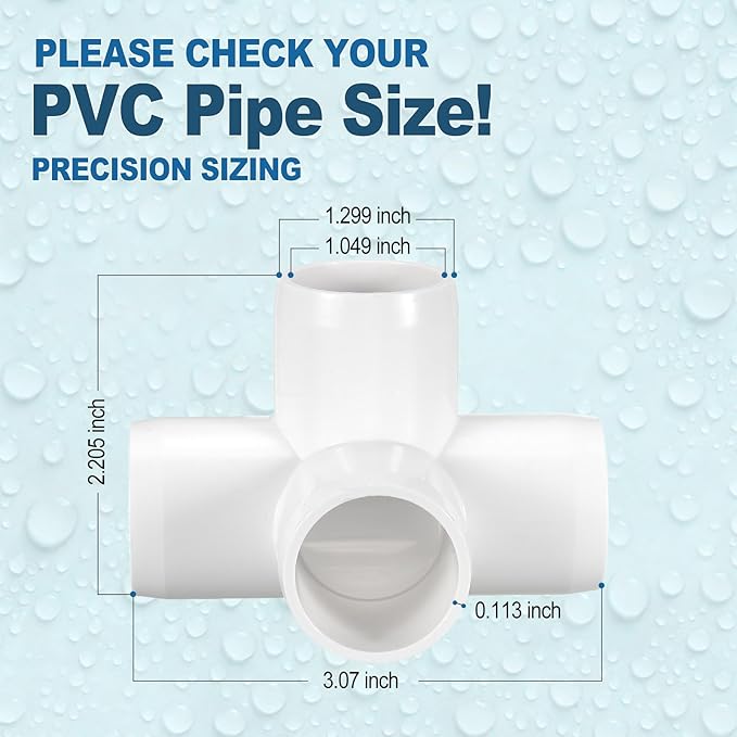 40 Pack 3/4" SCH40 PVC Elbow Pipe Fitting, 4-Way PVC Elbow Corner Side Outlet Tee Fitting, Furniture Grade Pipe Connectors for DIY Project, Pond Protection, Socket x Socket