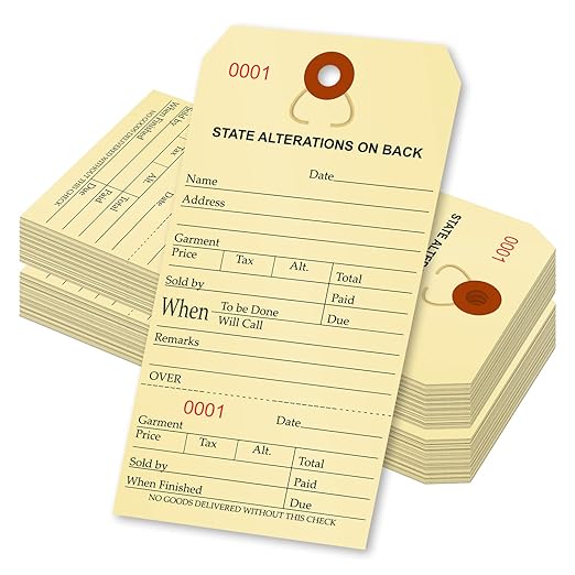 SmartSign Numbered Alteration Tags | 3.125" x 6.25" Manila Stock, Pack of 500
