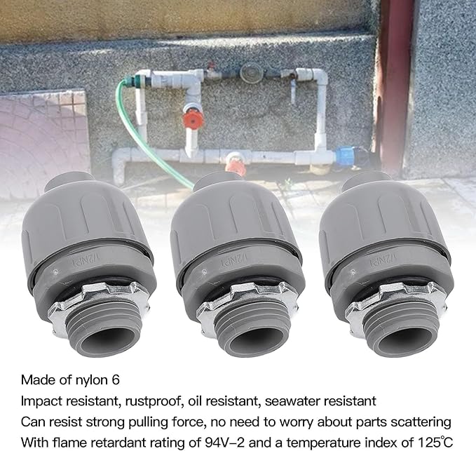 FTVOGUE 20PCS Liquid Tight Connector, Non Metallic Flexible Electrical Conduit Fittings with 3/4 Inch NPT Interface for Home and Outdoor
