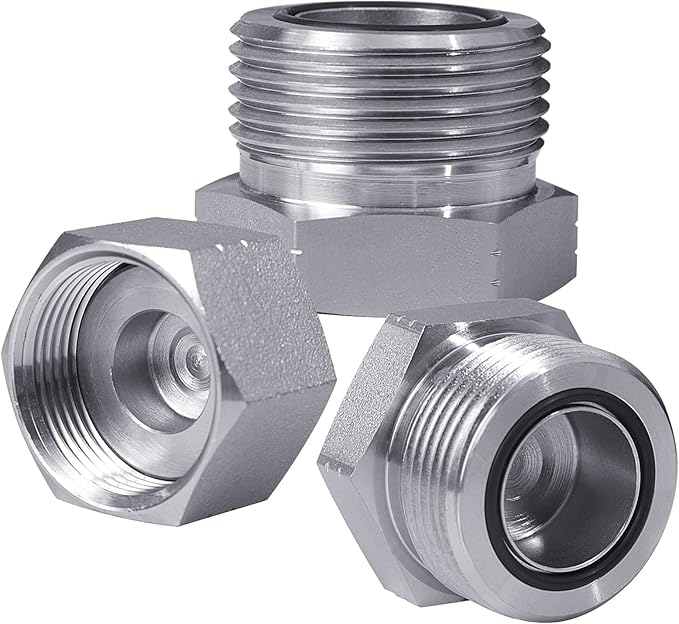 64pcs ORFS Cap and Plug Kit O Ring Face Cap and Plug Kit,Hydraulic Plugs and Caps Kit with Precision Threaded in ORFS,Sizes-04 06 08 10 12 16