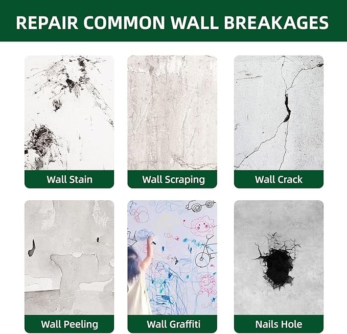 500g Wall Putty Hole Repair, Safe Wall Mending Agent, Drywall Repair Kit with Nozzle,Spackle for Drywall Paste, Easy to Fill Holes for Aluminum Metal Plaster Sheetrock Ceiling