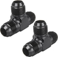 10AN Male Flare Tee Fitting Adapter T Fuel Hose Union Aluminum 2Pcs