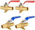 4-Pack Foskan Brass PEX-A Expansion Drop Ear Full Port Ball Valve, 3/4" Shut-off Valve for Hot and Cold Water Distribution(Blue and Red)