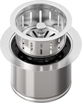 BOTEMY Extended Garbage Disposal Flange Basket Strainer Stopper, Deep 304 Stainless Steel Kitchen Sink Flange for 3-1/2 Inch Standard Sink Drain Hole, Brushed Deep Sink Disposal Stopper