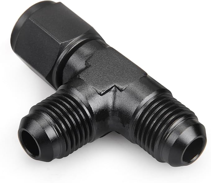 6AN Flare Male Tee Fitting Adapter with AN6 Female Swivel on Run Aluminum 2Pcs