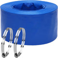 Lay-Flat Pool Backwash Hose - 4" x 50Ft Reinforced Heavy Duty PVC Discharge Hose Weather-Proof Vinyl Pool Drain Hose for Water Transfer with 2 clamps