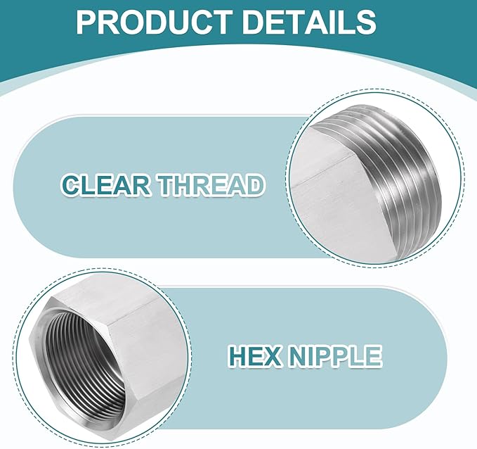 uxcell Pipe Fitting Reducing Adapter, 1" NPT Male x M33 Female 304 Stainless Steel Reducer Connector for Water Oil Air Pressure Gauge, Silver