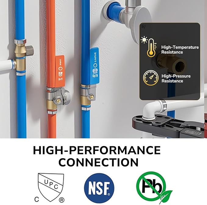 Pex Fittings, 3/4" Male NPT to 3/4" Pex Male Adapter, Heavy-Duty Brass Crimp Fittings for PEX Pipes with Leak-Resistant Construction, NSF & UPC Certified, 4 Pack