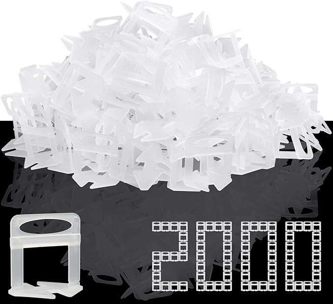 DGSL Tile Leveling System, 2000-Piece 1/16" Tile Spacers Clips Tile Tools, Tile Installation Tools for Professional Ceramic Tile and Stone Installation