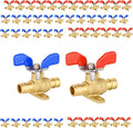 50 Pack Foskan PEX-A Expansion Drop Ear Ball Valve, 3/4" Full Port Shut-off Valve with Blue or Red Butterfly Handle for PEX-A Pipe Connection