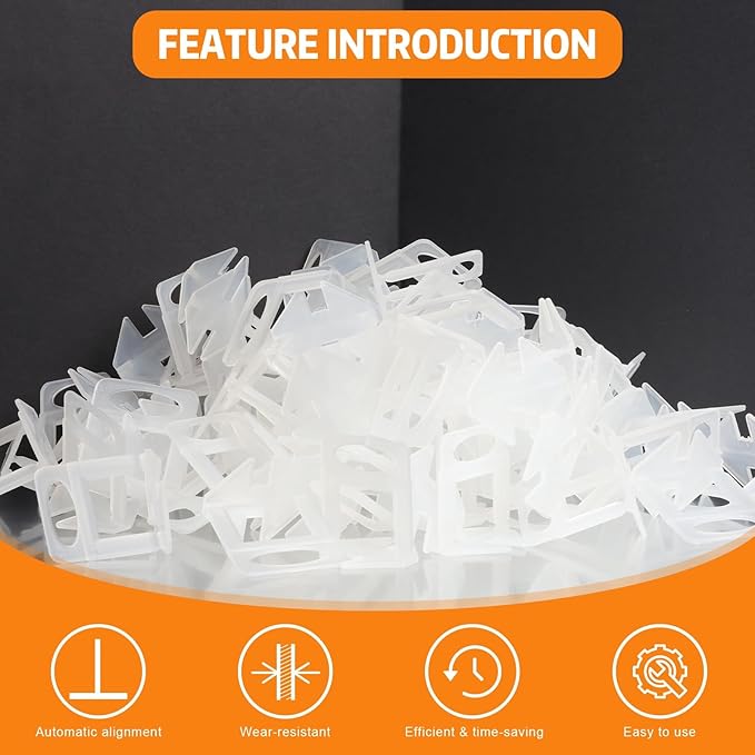 DGSL Tile Leveling System, 4500-PieceTile Spacers Clips 1/8 Inch Tile Tools, Tile Installation Tools for Professional Ceramic Tile and Stone Installation
