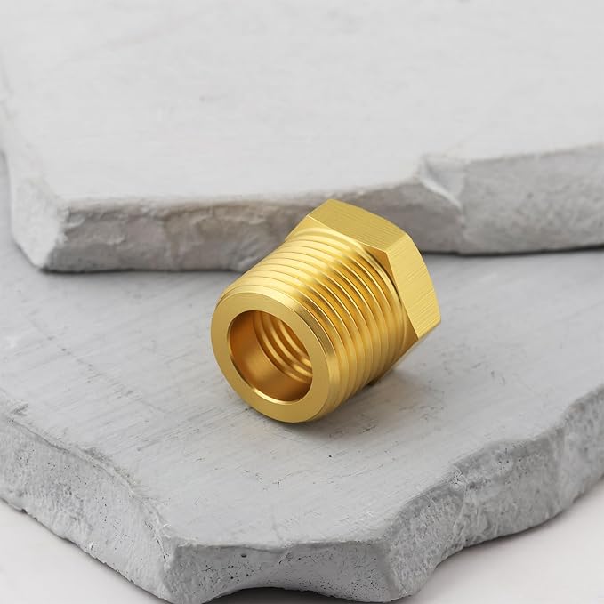 2Pcs 3/8" BSPT Male to 1/4" NPT Female Brass Pipe Fitting Reducer Adapter for Pipes Tubes