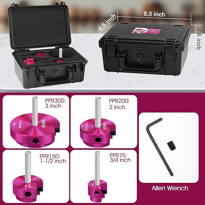 PVC Pipe Reamer Kit,PVC Fitting Saver Hub Socket Saver for Plumbing,Include 3/4", 1.5", 2", 3" Reamers,4-Piece Plastic Pipe Reamer Tool Kit for Sch.40 CPVC ABS Fittings,Fit Standard 1/2" Drills