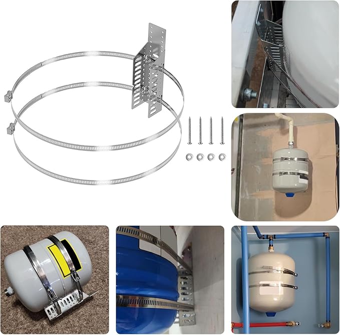 Safe and Practical Expansion Tanks Wall Mounted for Residential Water Heaters with Sturdy Metal Eartuquakes Straps