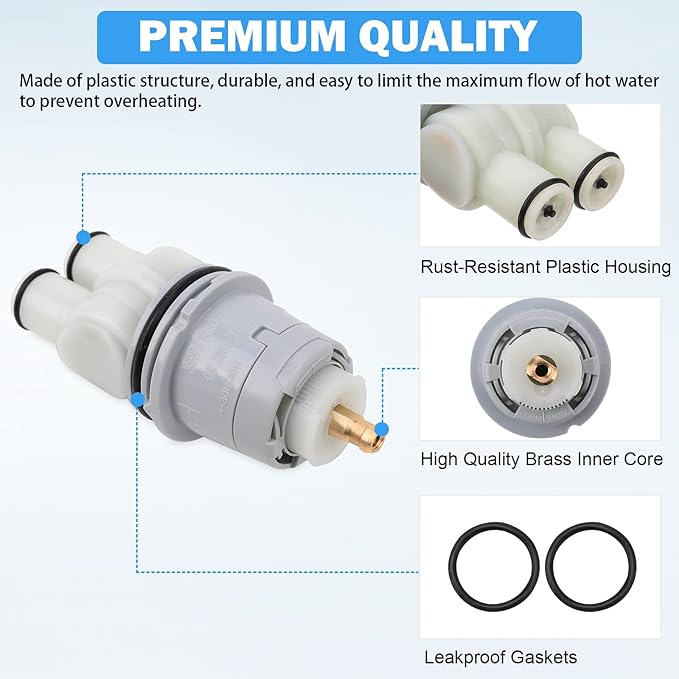 RP46074 Delta Shower Valve Cartridge Compatible with Delta 13/14 Series Bath Tub Shower Faucet Single Handle Universal MultiChoice Rough-in Valve Monitor Cartridge Repair Assembly Replacement Parts