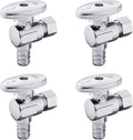 4-Pack EFIELD 1/4 Turn Angle Stop Valve 3/8" OD Compression X 1/2" Pex Chrome Plated Brass,(VALVE076-4PCS)