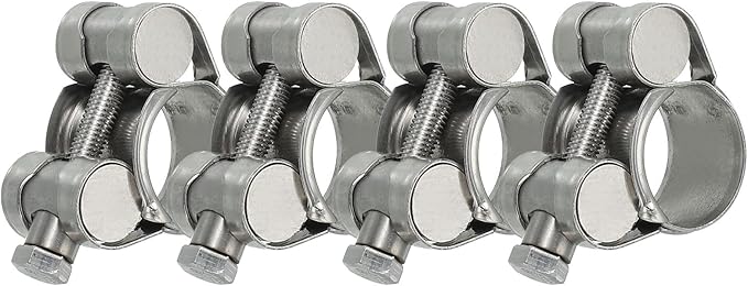 PATIKIL 17-19mm T-Bolt Hose Clamp, 4 Pack Intercooler Pipe Tube Clamps 304 Stainless Steel Radiator Hose Clamp for 0.67"-0.75" Pipe