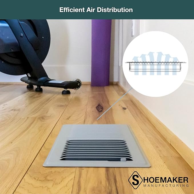 Shoemaker 4x14 Floor Register – Cement Gray Heavy Duty Metal Floor Vent Cover for Home Floors - Premium Forced Air Vent Covers