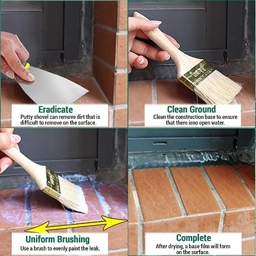 5Kg/202Fl.oz Transparent Waterproof Coating Invisible Waterproof Agent Set with Indoor&Outdoor Insulating Sealant with Wooden Brush Putty Knife Cut Resistant Work Gloves Paint Roller(6L/1.58Gal)