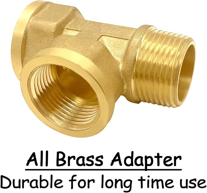 2PCS Brass 3/4 Inch NPT Tee Pipe Fitting 3/4" NPT Female x 3/4" NPT Female x 3/4" NPT Male for Water/Oil/Gas