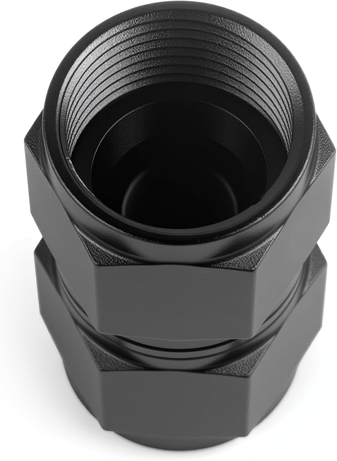 10AN Female to 10AN Female Straight Swivel Coupler Fitting Adapter 7/8-14UNF Thread Aluminium Anodized Black 4PCS