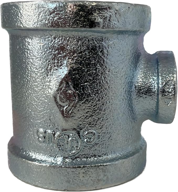 BMI 1/2" x 1/4" x 1/2" NPT Galvanized Reducing Tee, 150# Pressure Rating, UL/FM Certified, Malleable Iron Pipe Fitting, ASTM A197, ASME B16.3-36422