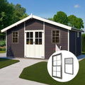 28x30 Shed Windows, Sliding Windows with Double Panel Tempered Glass and Screen, Household Storm Window with Sealing Strips, Small Ventilation Window for Basement Chicken Coops Bathroom Black