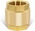 2-1/2" NPT Brass Vertical Check Valve, NPT Thread Vertical Lead-Free In-Line Spring Check Valve, Non Return One Way Counterflow Valve to Prevent the Medium Backflow for Oil Water Gas Air DN65