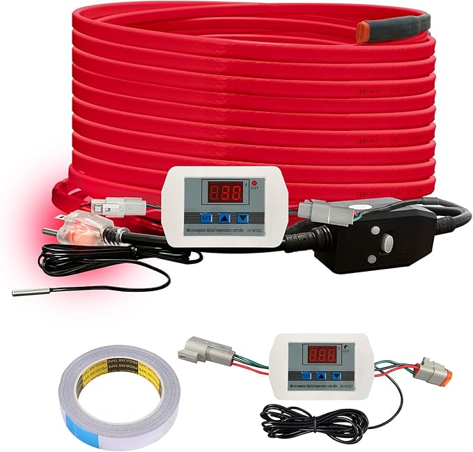 OEBLD Heat Tape for Water Pipes 40FT, Replaceable Smart Thermostat for Pipe Freeze Protection, Self-Regulating Roof Deicing Cable for Metal and Plastic Home Pipes, 110-120V