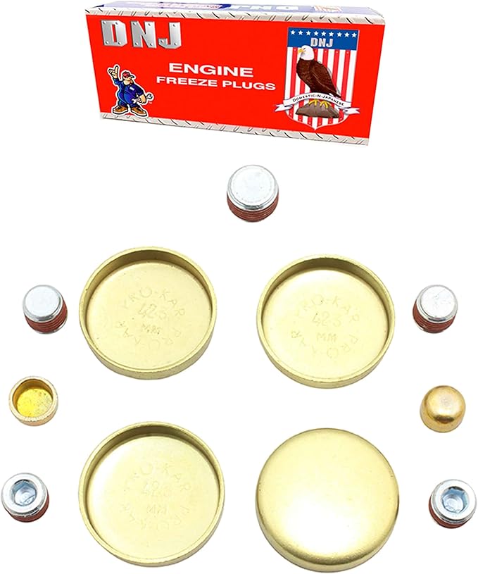 DNJ FPS330 Brass Freeze Plug Set for 1998-2003 Chevrolet, GMC, Isuzu, Pontiac Cavalier, Hombre, S10 2.2L L4 8V OHV 2190cc