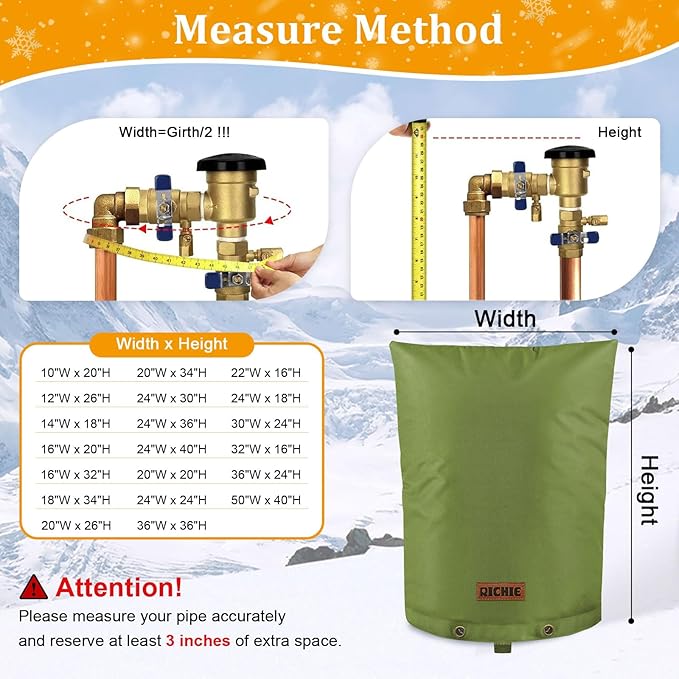 Backflow Preventer Cover (5°F) Heavy-Duty 5-Layer Insulated Enclosure, Freeze & All-Weather Protection for Outdoor Pipe, Irrigation Sprinkler Valve, Well Water Pump & PVB, 18" Wx34 H Green