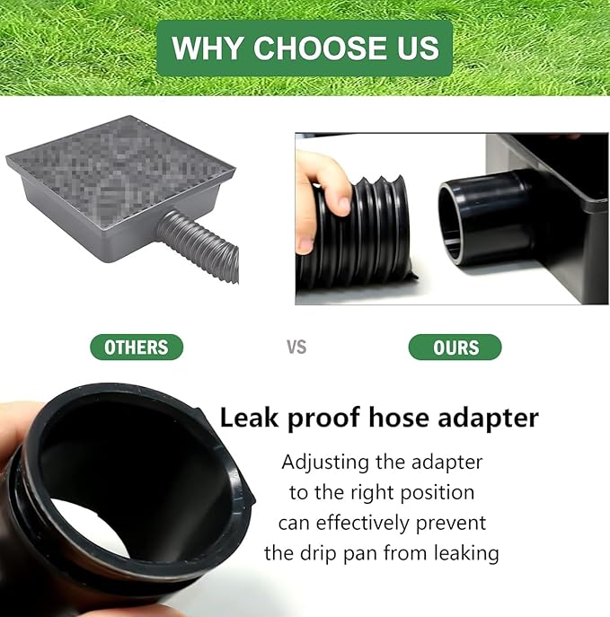 2 Pack Gutter Downspout Extensions,Catch Basin Low Profile Downspout Extender | No Deep Dig Catch Basin, Flexible Pipe Extension to 5.1ft, Protect House Foundation