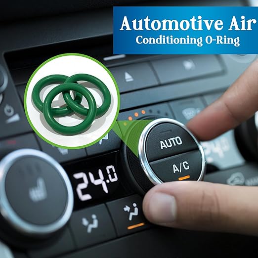 595 Pcs Automotive AC O Rings Kit, SAE and Metric Air Conditioning Orings Assortment Set for Car A/C Compressor and Professional Plumbing Faucet Seal Repair with 4 Pick & Hook (Green)