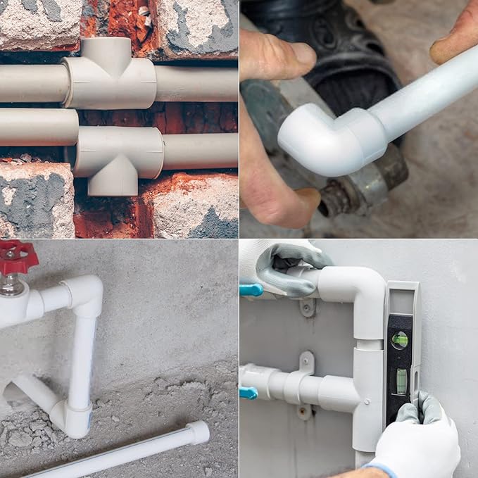 GASHER 2PCS PVC Pipe Fitting 3" PVC 90 Degree Elbow, Furniture Grade Pipe Socket Fittings, For Home or Industrial