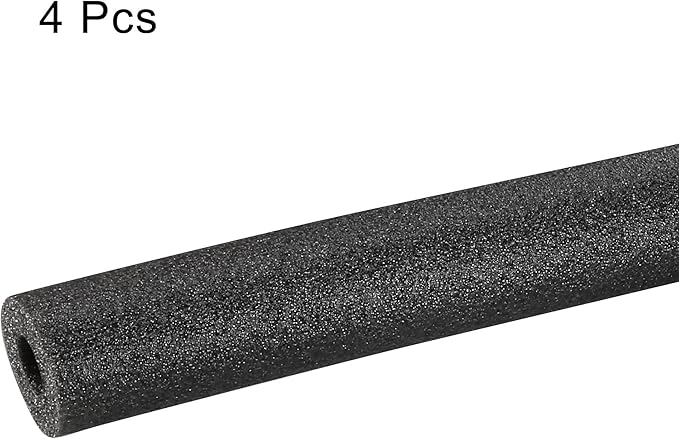 MECCANIXITY Foam Tube Sponge Protective Sleeve Black Seal Sleeve Polyethylene Pipe 13x37mm(0.5x1.45 Inch) for Pipe Insulation, Pack of 4