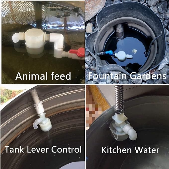 Water Float Valve, Water Level Control Water Tank Traditional Float Valve Upgrade 2 PCS (side inlet, 1/2" to 1/4")