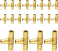 20-Pack PEX Fittings Niikappu 3/4"x3/4"x3/4" Pex Tee, Brass Crimp Pipe Fittings for PEX Pipes, ASTM F1807