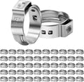 50 Pack 3/4 Inch PEX Cinch Clamps, Stainless Steel Single Ear Hose Clamps, for PEX Pipe