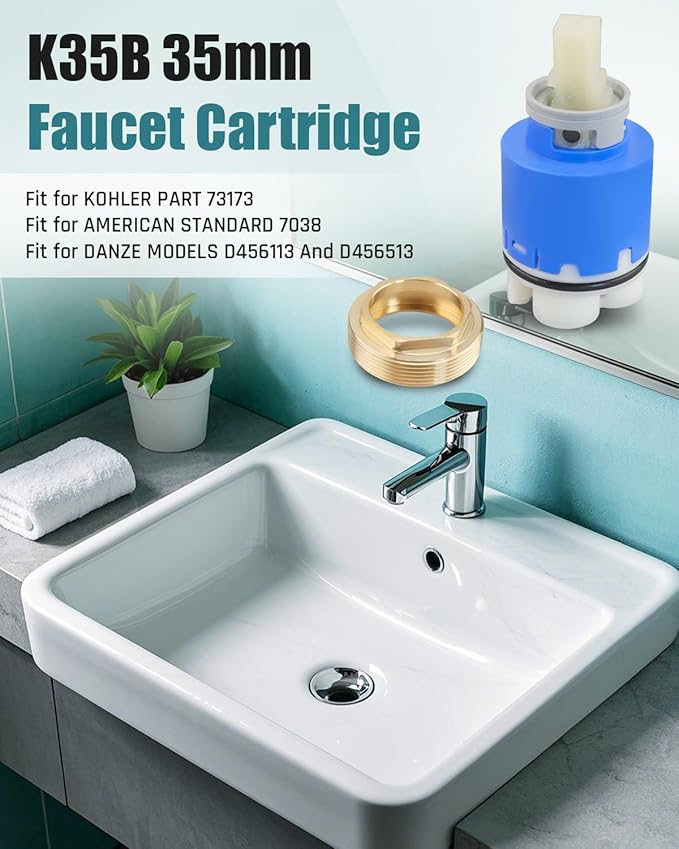 K35B 35mm Single Lever Faucet Cartridge Fits for American Standard 7038, La Torre & Delta Faucets