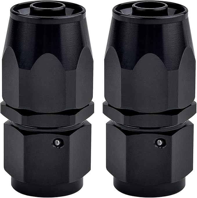 EVIL ENERGY 12AN Hose End Fitting Straight Swivel for CPE Braided Hose Black 2PCS