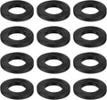 uxcell 12 Pcs Solid Nitrile Rubber Flat Washer DN32 1-13/16" OD x 1-3/8" ID x 1/4" Thickness Large Washers O Ring Sealing Gaskets, Industrial Flat Rubber Spacer, Black