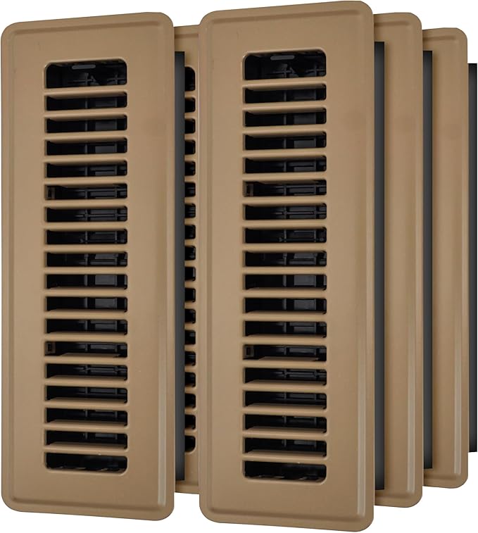 Floor Register 2x10, 6 Pack Floor Vent Covers for Home Floor Heavy Duty Steel Walkable Floor Vents Air Vent Covers 14x6 for Sidewall and Floor