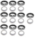 EZ-Fluid 1-1/2" Universal Brass Slip Joint Nut and Tailpiece Washer Gasket,Chrome for 3-1/2 Inch Kitchen Sink Strainer Drain Tubular (10)