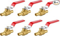 6 Pack Ball Valves, 1/2" Pex Crimp Shut Off Valve Red, Brass Full Port Pex B Shut Off Ball Valve for Hot and Cold Water, NSF/ANSI 61 Certified